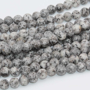 Diaspro grigio rutilato tondo sfacc. 8 mm filo 40 cm