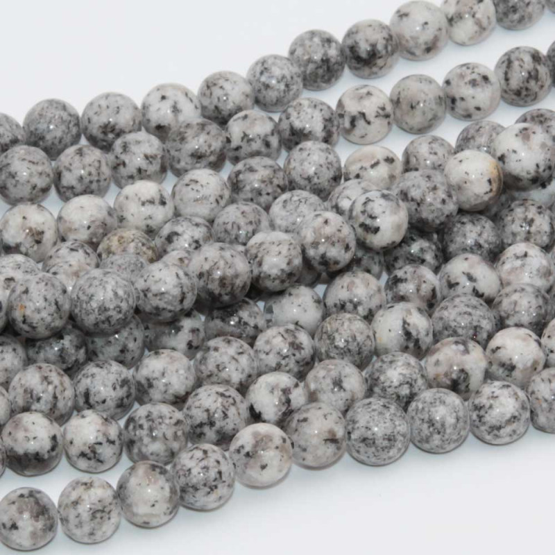 Diaspro grigio rutilato tondo sfacc. 8 mm filo 40 cm (off-007) - pietreeminuterie.com