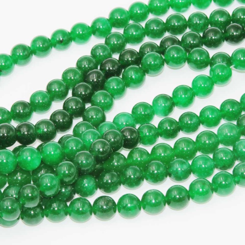 Agata verde scuro tonda liscia 10 mm filo 40 cm (off-0103) - pietreeminuterie.com