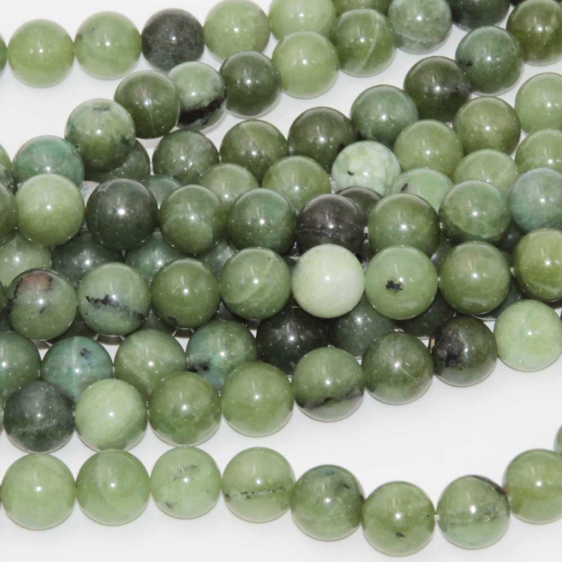 Agata verde tonda liscia 10 mm filo 40 cm (off-0102) - pietreeminuterie.com