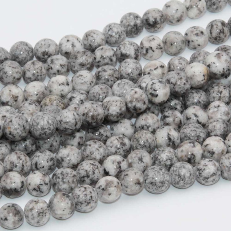 Diaspro grigio rutilato tondo sfacc. 8 mm filo 40 cm (off-007) - pietreeminuterie.com