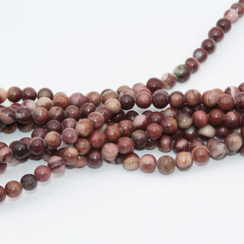 Diaspro rosso 4 mm tondo liscio filo 40 cm (off-0011) - pietreeminuterie.com