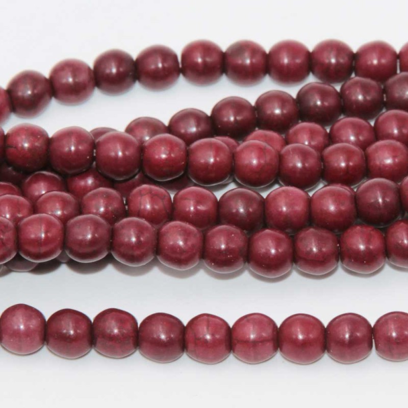Diaspro rosso 6 mm liscio filo 40 cm (off-0200) - pietreeminuterie.com