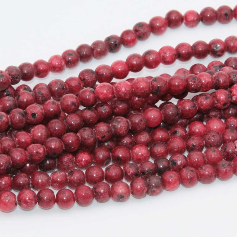 Diaspro rosso tondo liscio 4 mm filo 40 cm (off-008) - pietreeminuterie.com