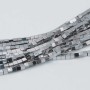 Ematite cubetti argento 2 mm filo 40 cm