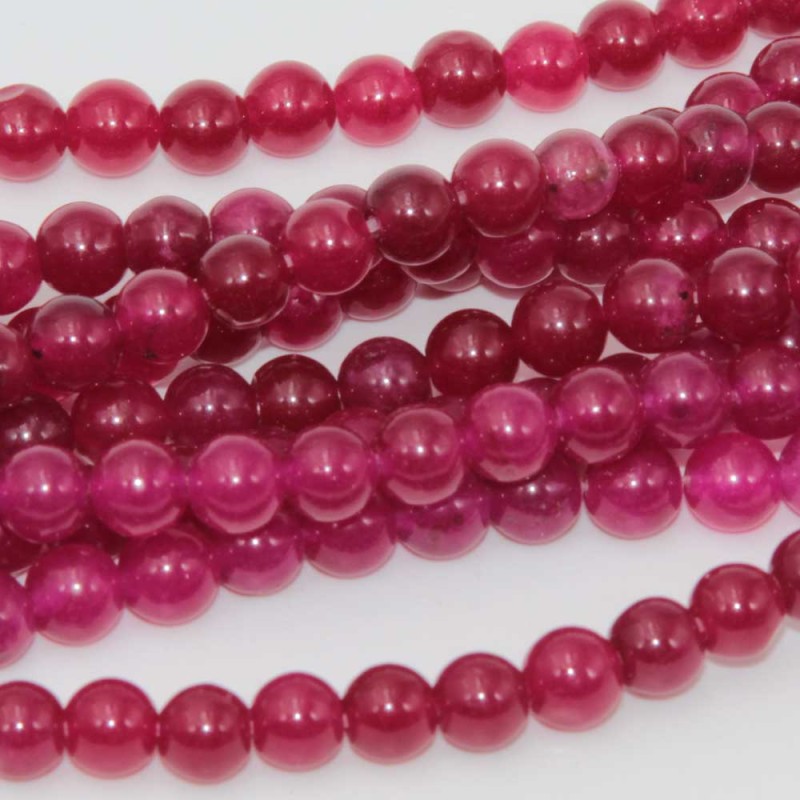 Giada Rubino tonda liscia 6 mm filo 40 cm (off-0034) - pietreeminuterie.com