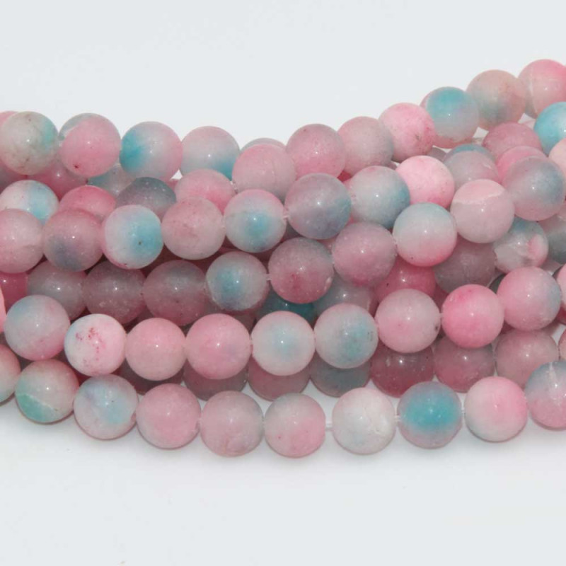 Agata colorata 8 mm tonda liscia filo 40 cm (off-0012) - pietreeminuterie.com