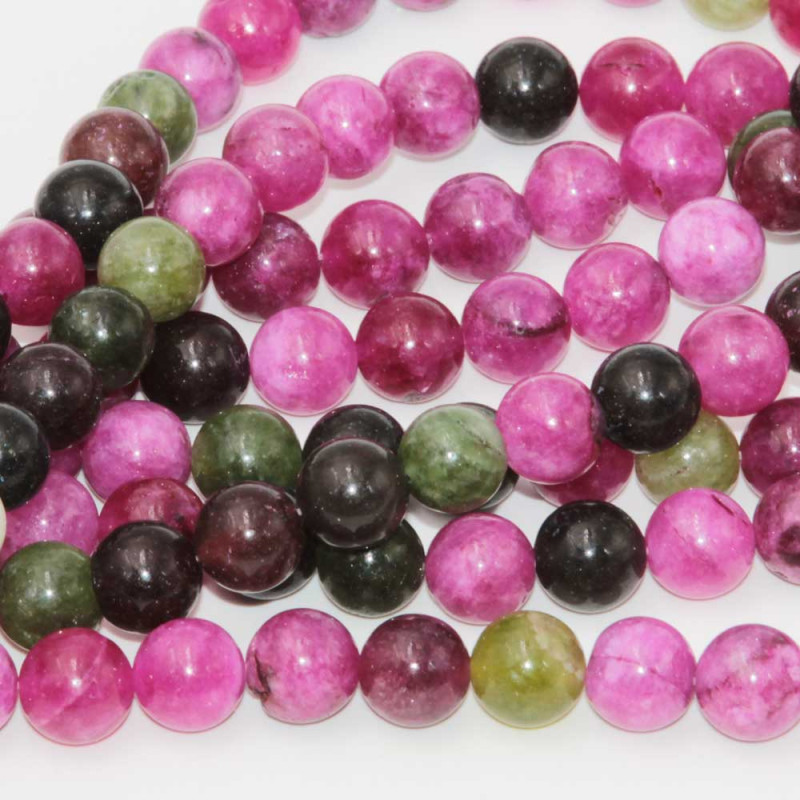 Agata mista tonda liscia 10 mm filo 40 cm (off-0101) - pietreeminuterie.com