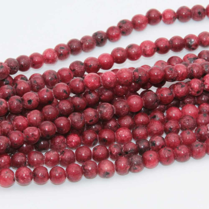 Diaspro rosso tondo liscio 4 mm filo 40 cm (off-008) - pietreeminuterie.com