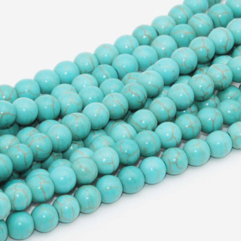 Turchese tondo lisio 6 mm filo 40 cm