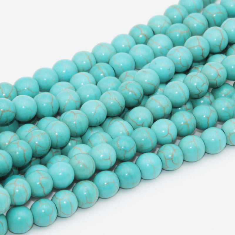 Turchese tondo lisio 6 mm filo 40 cm (off-0011) - pietreeminuterie.com