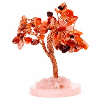 Albero con pietre dure di diaspro rosso 9 cm circa conf. 1 pz