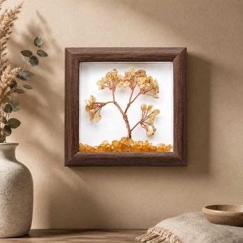 Cornice in legno albero Giada gialla 12x12 cm  conf. 1 pz