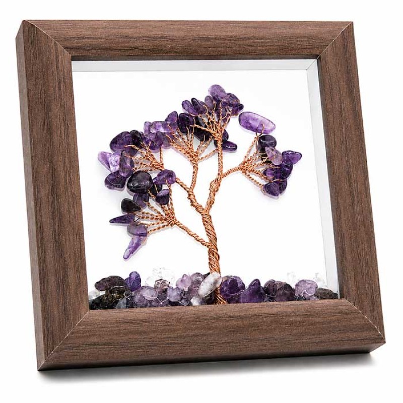Cornice in legno albero ametista 12x12 cm  conf. 1 pz (corn-0001) - pietreeminuterie.com