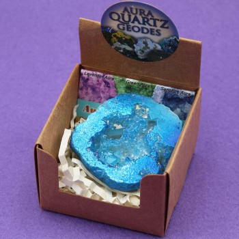Drusa agata azzurra 40 mm circa con cofanetto conf. 1 pz