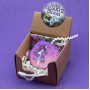 Drusa agata viola 40 mm circa con cofanetto conf. 1 pz
