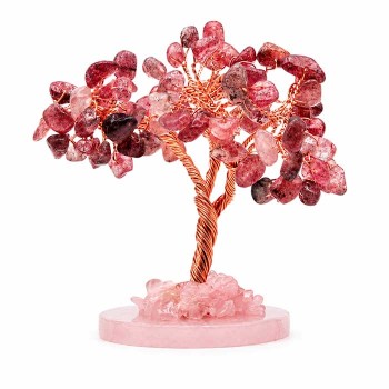 Albero con pietre dure di granato rosso 9 cm circa conf. 1 pz
