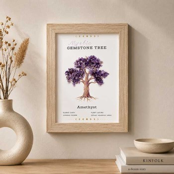Cornice in legno con albero della vita in ametista 21x15.5 cm conf. 1 pz