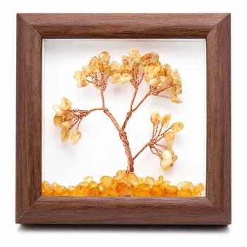 Cornice in legno albero Giada gialla 12x12 cm  conf. 1 pz