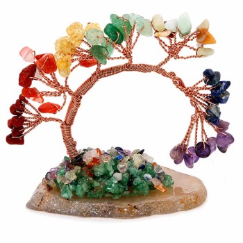 Albero curvo con pietre dure di miste 10x9 cm conf. 1 pz