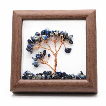 Cornice in legno albero lapislazzuli 12x12 cm  conf. 1 pz