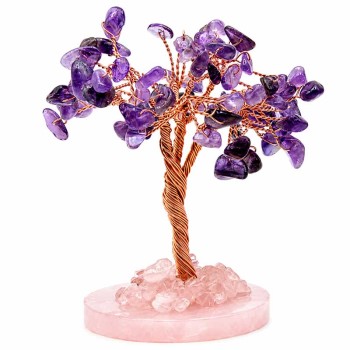 Albero con pietre dure di ametista 9 cm circa conf. 1 pz