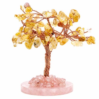 Albero con pietre dure di quarzo citrino 9 cm circa conf. 1 pz