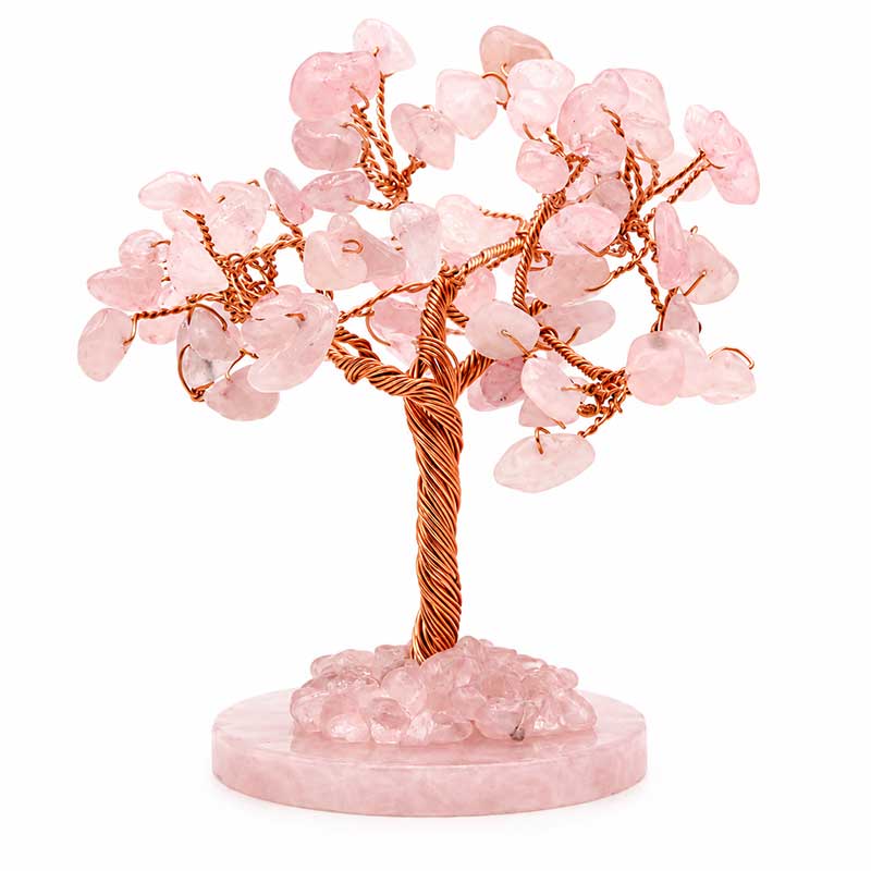 Albero con pietre dure di quarzo rosa 9 cm circa conf. 1 pz (vit-1003) - pietreeminuterie.com
