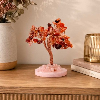 Albero con pietre dure di diaspro rosso 9 cm circa conf. 1 pz