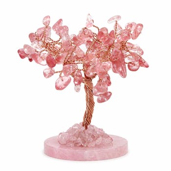 Albero con pietre dure di quarzo pesca 9 cm circa conf. 1 pz
