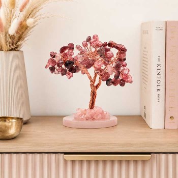 Albero con pietre dure di granato rosso 9 cm circa conf. 1 pz