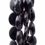 Onice nero ovale sfaccettato 20x15 mm pacco 2 pezzi 