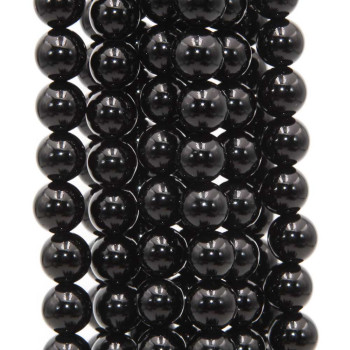 Onice nero tondo liscio 8 mm filo 40 cm