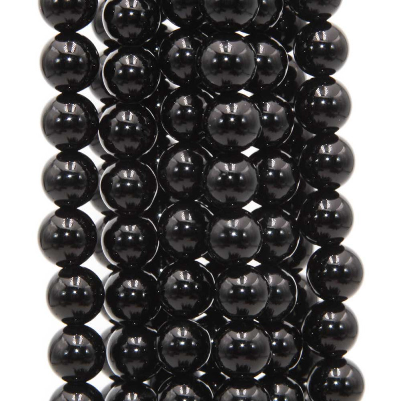 Onice nero tondo liscio sint. 3 mm filo 40 cm (onix003) - pietreeminuterie.com