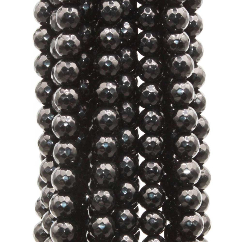 Onice nero tondo sfac. 6 mm filo 40 cm (onix-11) - pietreeminuterie.com