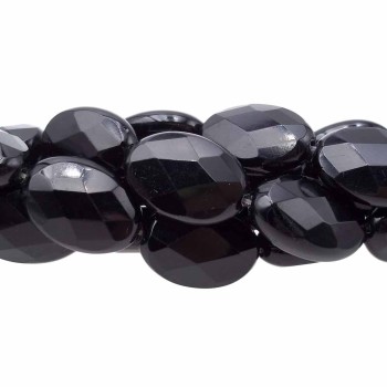 Onice nero ovale sfaccettato 18x13 mm pacco 2 pezzi Onice nero ovale sfaccettato 18x13 mm pacco 2 pezzi