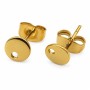 Orecchini a perno acciaio oro 6 mm conf. 4 pz