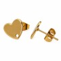 Orecchini a perno in acciaio oro cuore 9x8 mm conf. 4 pz