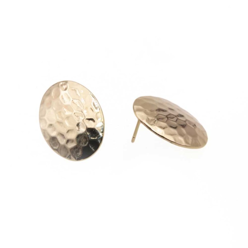 Orecchini a perno battuto 22x17 mm placcati oro 14kt 2 pz - ore-14-per - pietreeminuterie.com Orecchini a perno battuto 22x17 mm placcati oro 14kt 2 pz (ore-14-per) - pietreeminuterie.com