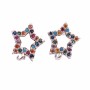 Orecchini a perno con stella 9 mm strass colorati pacco 2 pezzi