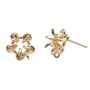 Orecchini a perno fiore placcato oro 14 kt 10.4 mm 2 pz