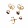 Orecchini a perno ottone oro con cristallo nero 4.4 mm 2 pz
