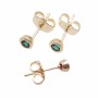 Orecchini a perno ottone oro con cristallo verde 4.4 mm 2 pz