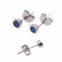 Orecchini a perno ottone rodiato con cristallo  blu 4.4 mm 2 pz