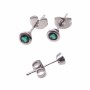 Orecchini a perno ottone rodiato con cristallo verde 4.4 mm 2 pz