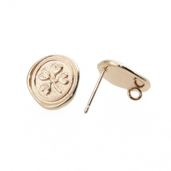 Orecchini a perno quadrifoglio placcato oro 14 kt 13.5 mm 2 pz Orecchini a perno quadrifoglio placcato oro 14 kt 13.5 mm 2 pz
