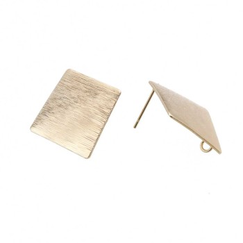 Orecchini a perno rombo placcato oro 14 kt 25 mm 2 pz Orecchini a perno rombo placcato oro 14 kt 25 mm 2 pz