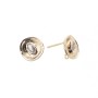 Orecchini a perno tondo strass centrale ovale placcato oro 14 kt 10 mm 2 pz
