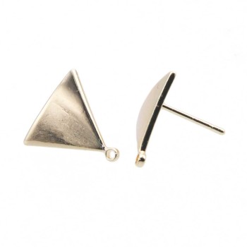 Orecchini a perno triangolo 13 mm placcato oro14 kt 2 pz Orecchini a perno triangolo 13 mm placcato oro14 kt 2 pz