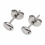 Orecchini a perno in acciaio testa ovale 6 mm conf. 2 coppia